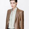Guanteria Leather Single Breasted Jacket
