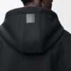 Hooded coat in wool Black