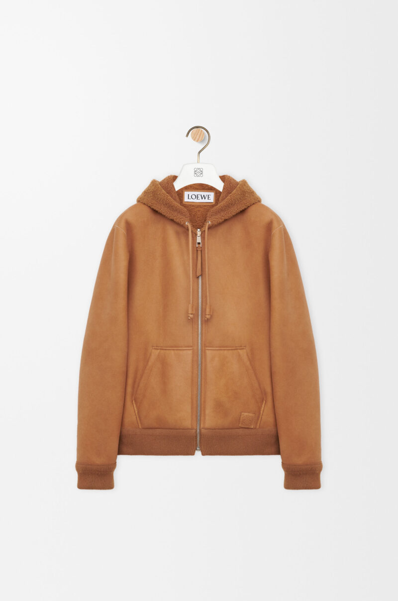 Hooded Jacket In Shearling