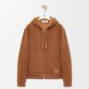 Hooded jacket in shearling Brown