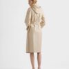 Hooded Nappa Leather And Fabric Coat