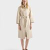 Hooded Nappa Leather And Fabric Coat