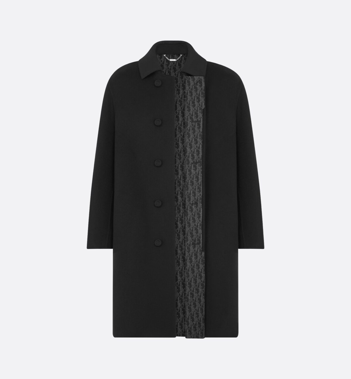 Icons Coat Black Double-Sided Virgin Wool and Cashmere