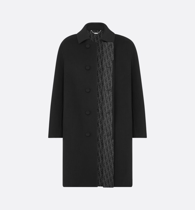 Icons Coat Black Double-Sided Virgin Wool and Cashmere