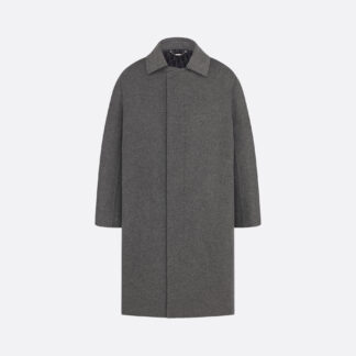 Icons Coat Gray Double-Sided Virgin Wool and Cashmere