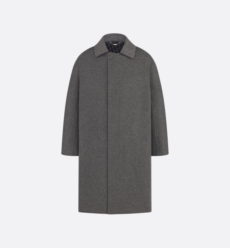 Icons Coat Gray Double-Sided Virgin Wool and Cashmere