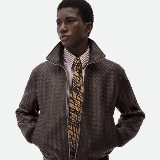 Intrecciato Leather Blouson