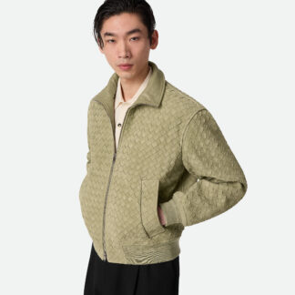 Intrecciato Suede Leather Blouson