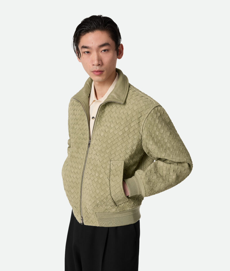 Intrecciato Suede Leather Blouson