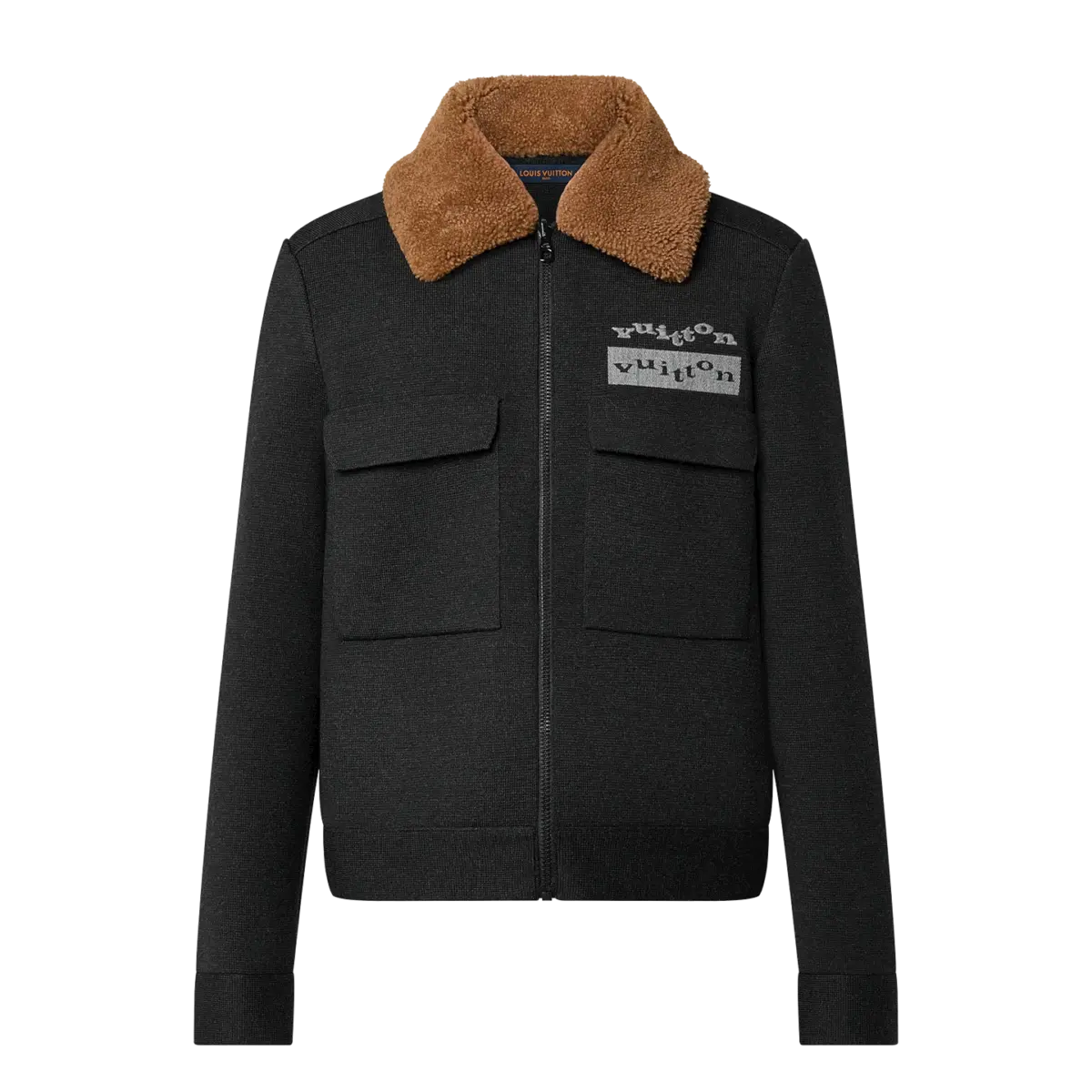 Knit Blouson With Shearling Collar Men