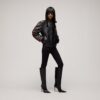 Leather Biker Jacket With Web Detail