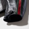 Leather Biker Jacket With Web Detail