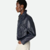 Leather Blouson Navy
