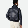 Leather Blouson Navy