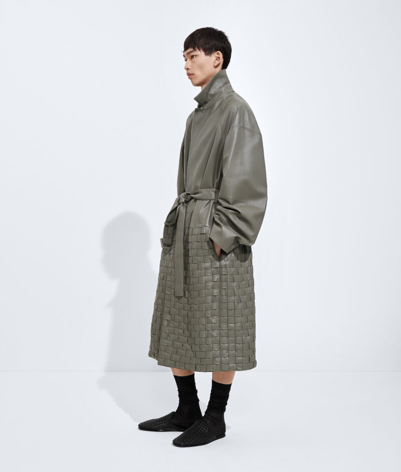 Leather Coat Desert Taupe