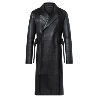 Leather Double Breasted Coat