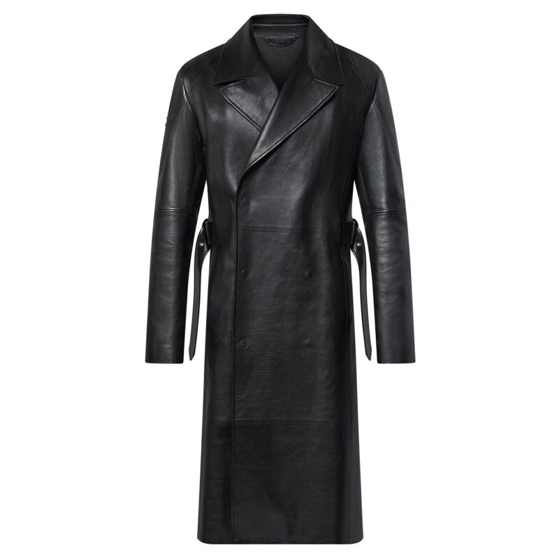 Leather Double Breasted Coat