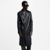 Leather Double Breasted Coat