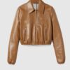 Leather Jacket With Gucci Logo
