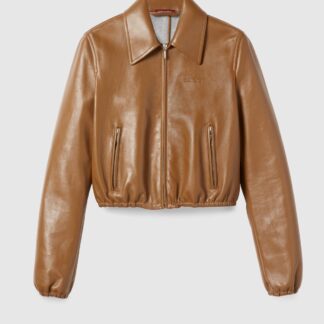 Leather Jacket With Gucci Logo
