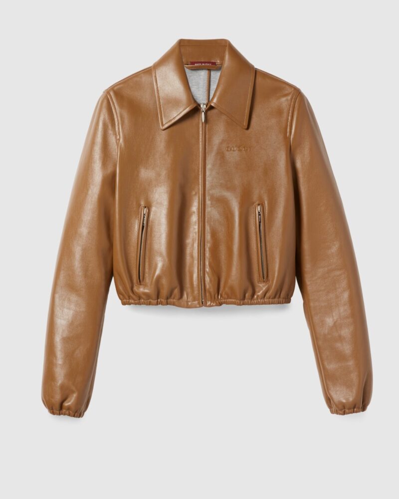 Leather Jacket With Gucci Logo