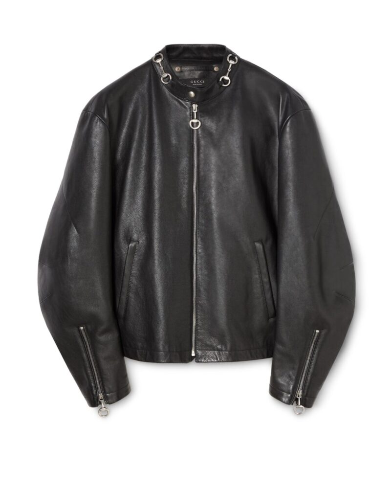 Leather Jacket With Horsebit