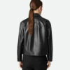 Leather Kimono Blouson Black