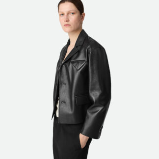 Leather Kimono Blouson Black
