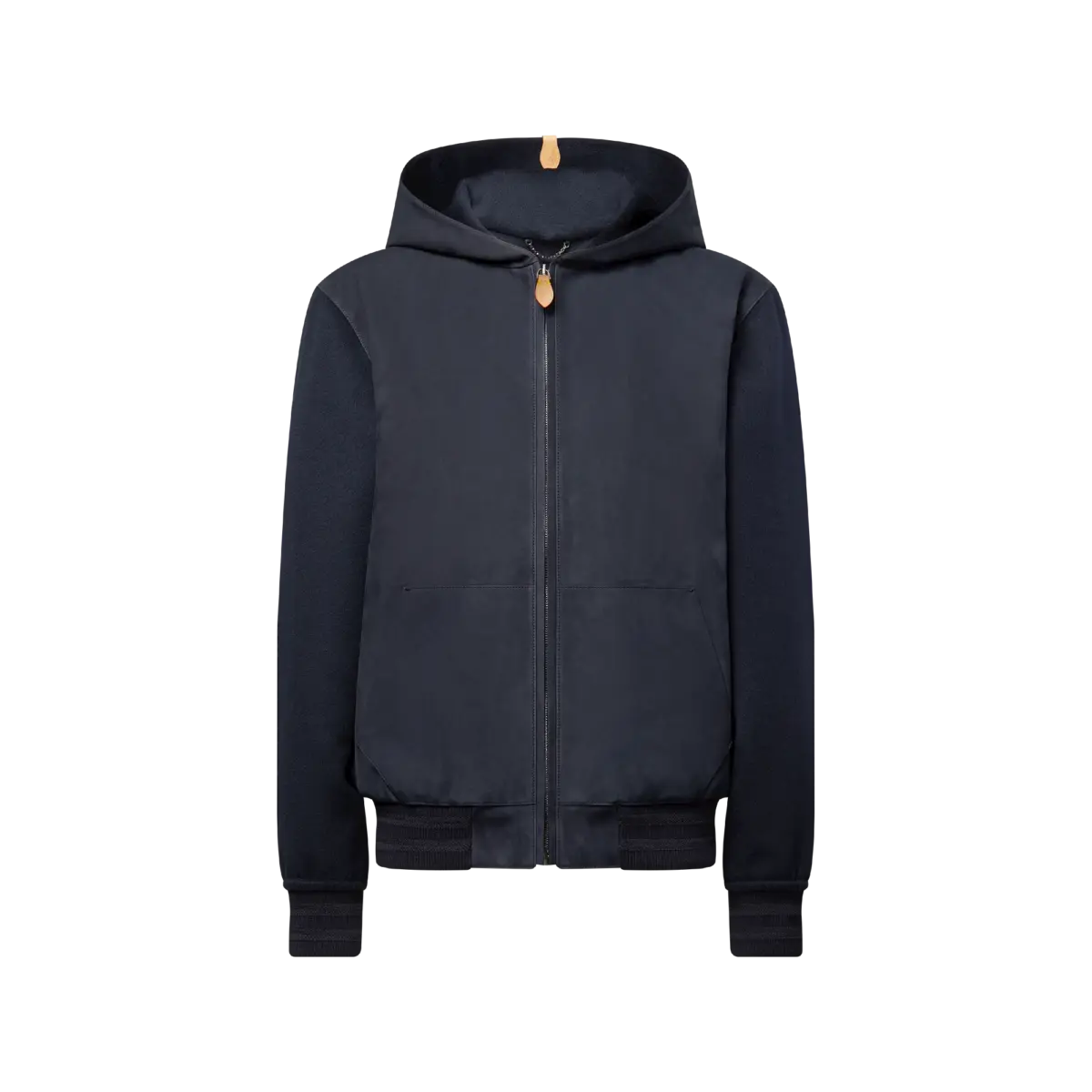 Leather Mix Hooded Blouson