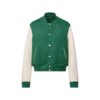 Leather Mix Monogram Varsity Jacket