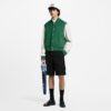 Leather Mix Monogram Varsity Jacket
