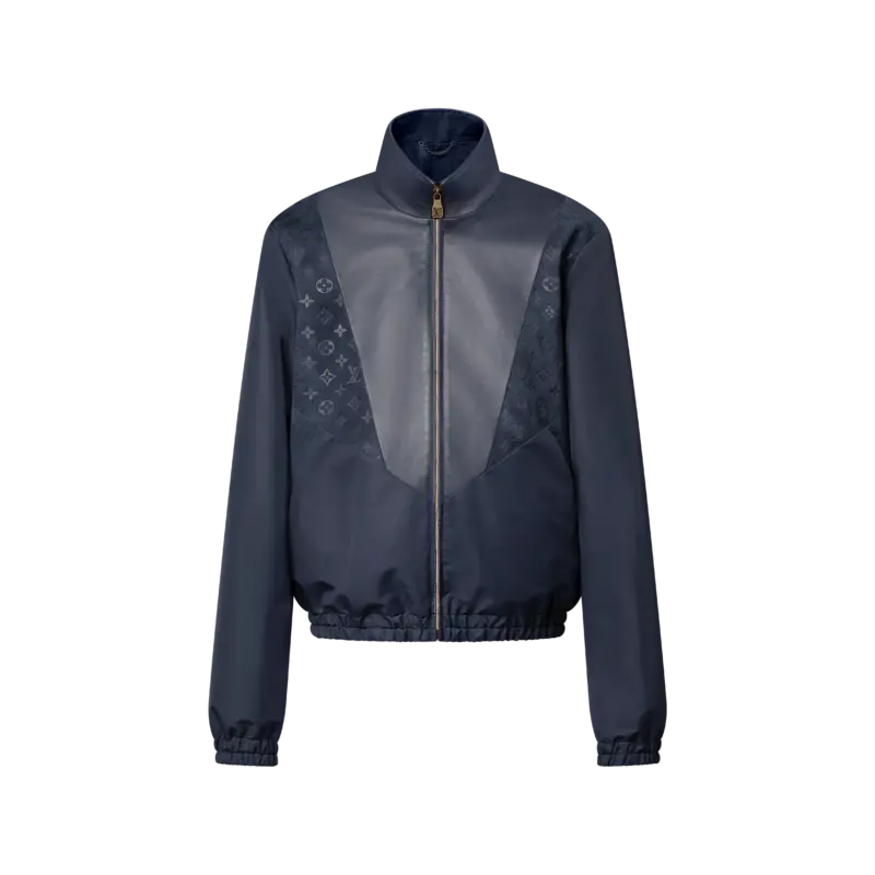 Leather Mix Track Top