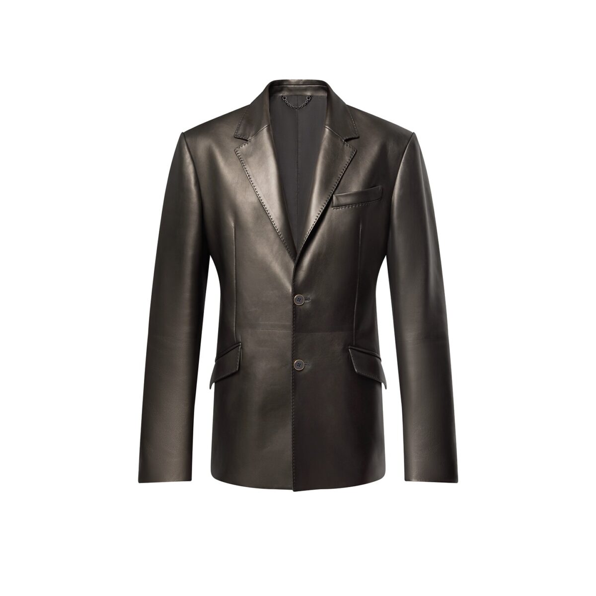 Leather Single Breasted Jacket