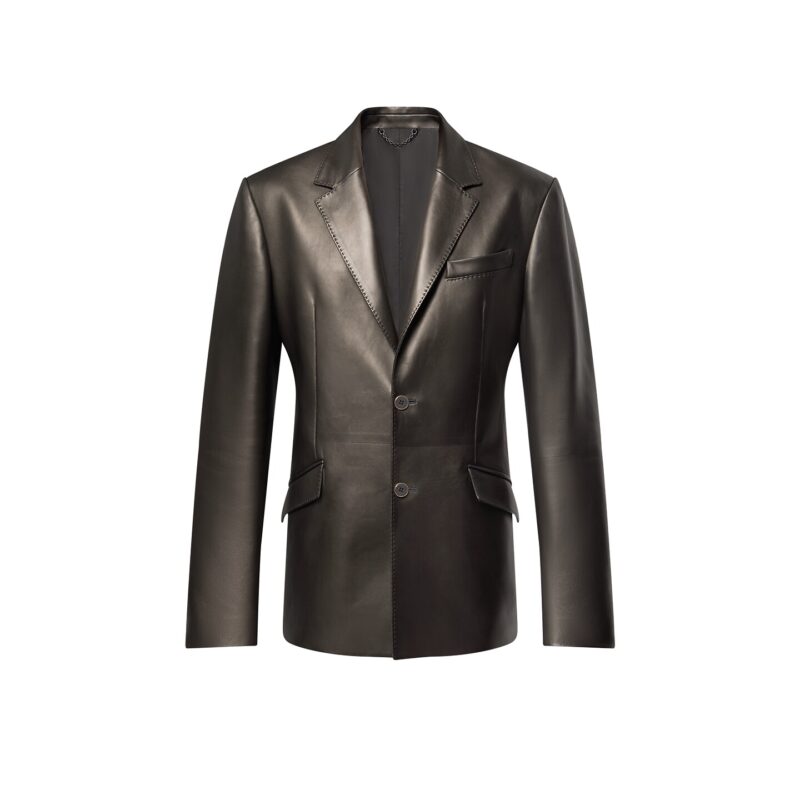 Leather Single Breasted Jacket