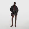 Leather With Aged Effect Bomber Jacket