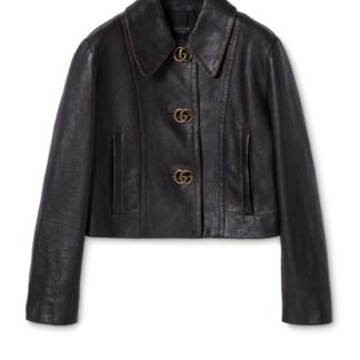 Leather With Aged Effect Jacket