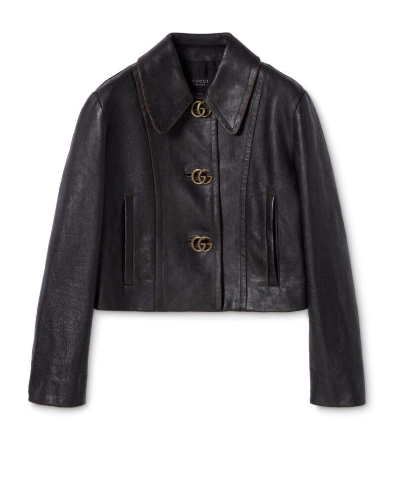 Leather With Aged Effect Jacket