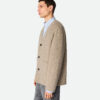 Light Double Wool And Cashmere Coat Sandshell Melange