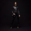 Light Stretch Leather Zip Jacket