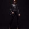 Light Stretch Leather Zip Jacket