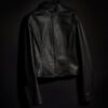 Light Stretch Leather Zip Jacket