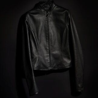 Light Stretch Leather Zip Jacket