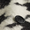 Long Fitted Coat Black and White Houndstooth Virgin Wool Blend
