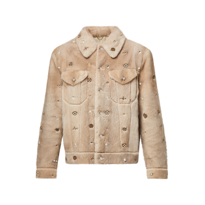 Made To Order Embellished Mink Trucker Jacket
