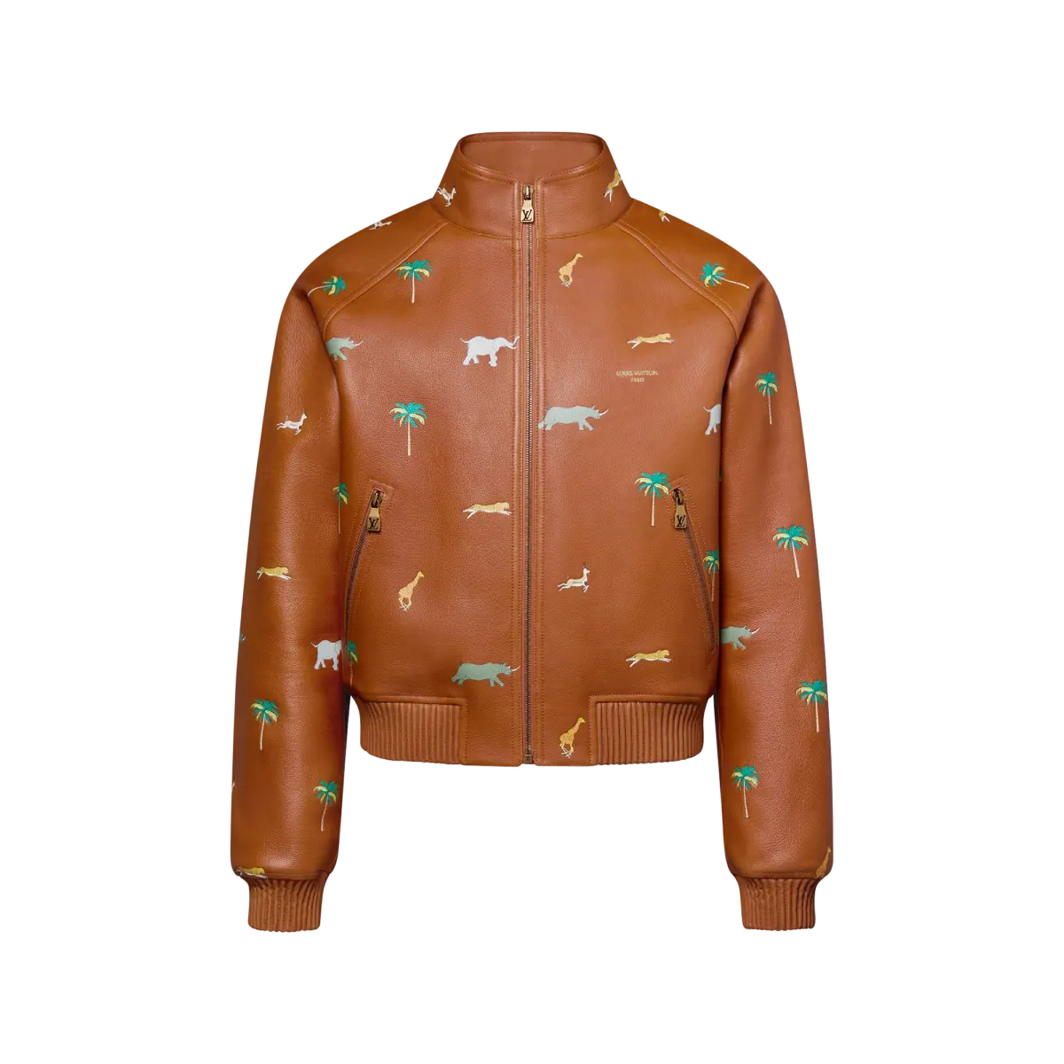 Made To Order Lv X The Darjeeling Limited Printed Leather Blouson