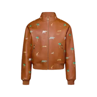 Made To Order Lv X The Darjeeling Limited Printed Leather Blouson