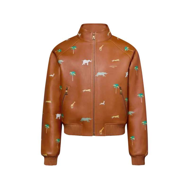 Made To Order Lv X The Darjeeling Limited Printed Leather Blouson