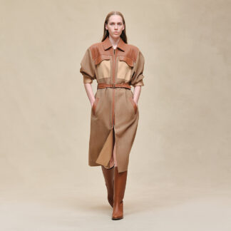 Manteau Inspiration Trench Mix Cuir