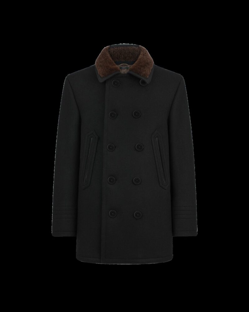 Melton Wool Shearling Peacoat