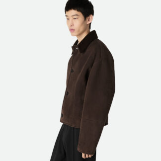Men's Felted Merino Shearling Jacket in Fondant